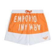 Wit Logo Zwemshorts - Shorty Stijl Emporio Armani , Multicolor , Heren