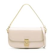 Beige Leren Crossbody Tas A.p.c. , Beige , Dames