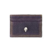 Leather wallets Alexander McQueen , Blue , Dames