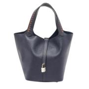 Pre-owned Leather handbags Hermès Vintage , Blue , Dames