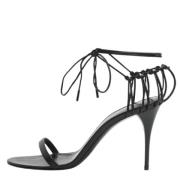 Pre-owned Leather sandals Yves Saint Laurent Vintage , Black , Dames