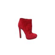 Pre-owned Leather boots Alexander McQueen Pre-owned , Red , Dames