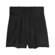 Hoge Taille Linnen Shorts Jacquemus , Black , Dames