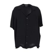 Zijden Overhemd Valentino , Black , Heren