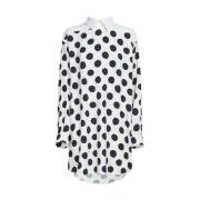 Witte Maxi Jurk met Polka Dots Marni , Multicolor , Dames