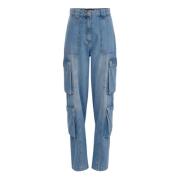 Wide Jeans Elisabetta Franchi , Blue , Dames