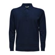 Superfijne Merino Wol Blauwe Polo Goes Botanical , Blue , Heren