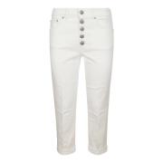 Cropped Trousers Dondup , White , Dames