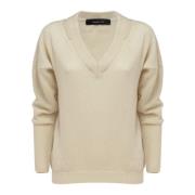 V-Hals Wol Trui Room Federica Tosi , Beige , Dames