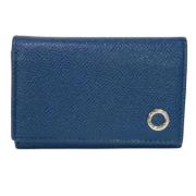 Pre-owned Leather wallets Bvlgari Vintage , Blue , Dames