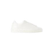 Pre-owned Leather sneakers Versace Pre-owned , White , Dames