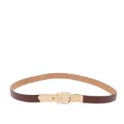 Pre-owned Leather belts Salvatore Ferragamo Pre-owned , Brown , Dames