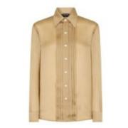 Beige Zijden Overhemd met Puntkraag Tom Ford , Beige , Dames