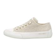 Buffed leather and fabric sneakers Rock Fabric Candice Cooper , Beige ...