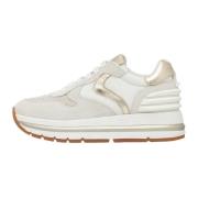 Suede and technical fabric sneakers Maran Power Voile Blanche , White ...