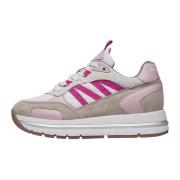 Suede and technical fabric sneakers Daisy Voile Blanche , Pink , Dames