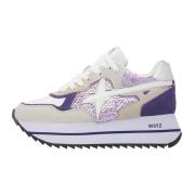 Suede and technical fabric sneakers Deva W. W6Yz , Purple , Dames