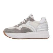Suede and technical fabric sneakers Lana Power Voile Blanche , Multico...