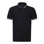 Navy Short Sleeve Polo Shirt Emporio Armani , Blue , Heren