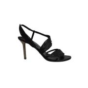 Pre-owned Leather sandals Sergio Rossi Pre-owned , Black , Dames