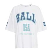 Bright White Oversized T-Shirt Ball , White , Dames