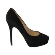 Pre-owned Suede heels Jimmy Choo Pre-owned , Black , Dames