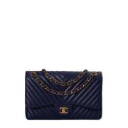 Pre-owned Leather chanel-bags Chanel Vintage , Blue , Dames