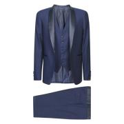 Blauwe Ceremonie Jurk met Sjaalkraag Tagliatore , Blue , Heren