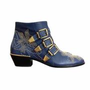 Pre-owned Leather boots Chloé Pre-owned , Blue , Dames