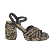 Raffia Espadrille Schoen Castañer , Black , Dames