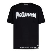 Zwarte T-shirts en Polos Alexander McQueen , Black , Heren