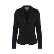 Marineblauwe Geknoopte Blazer Ichi , Black , Dames