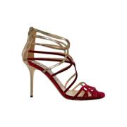 Pre-owned Leather sandals Jimmy Choo Pre-owned , Red , Dames