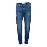 Dapper Carrot Fit Cropped Jeans Roy Roger's , Blue , Heren
