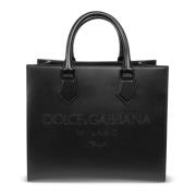 Zwarte Shopping Logo Tono Su Tono Tas Dolce & Gabbana , Black , Heren