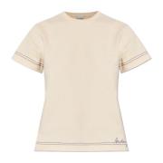 T-shirt met logo Burberry , Beige , Dames