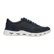 Comfortabele Leren Blauwe Sneakers voor Heren Clarks , Multicolor , He...