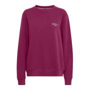 Magenta Sweatshirt met Geborduurd Detail Ball , Purple , Dames