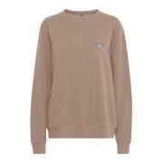 Zachte en Gezellige Sweatshirt met Geborduurd Detail Ball , Brown , Da...