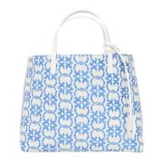 Klassieke Shopper Tas Beige Blauw Goud Pinko , Multicolor , Dames