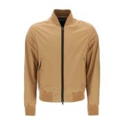 Klassieke Zwarte Leren Bikerjas Ermenegildo Zegna , Beige , Heren