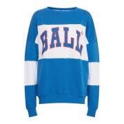 Blauwe Sweatshirt met Coole Print Ball , Blue , Dames