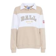 Geborduurde Sweatshirt Losse Pasvorm Fossil Ball , Beige , Dames