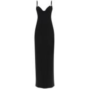 Elegante Zwarte Midi Jurk MVP wardrobe , Black , Dames