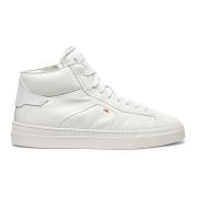 High Top Leren Sneaker Santoni , White , Heren
