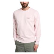 Geribbelde Crew Neck Sweatshirt C.p. Company , Pink , Heren