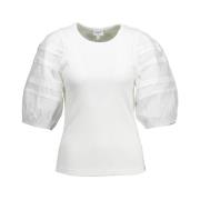 Elegant Elyse Wit Pofmouw T-Shirt Dante 6 , White , Dames