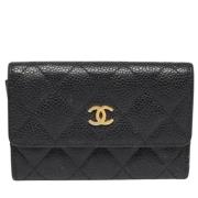 Pre-owned Leather wallets Chanel Vintage , Black , Dames