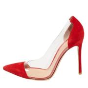 Pre-owned Suede heels Gianvito Rossi Pre-owned , Red , Dames