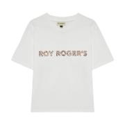 Liberty Flower Geborduurd T-shirt Roy Roger's , White , Dames